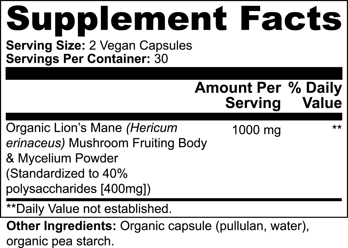 Lion's Mane Mushroom Supplement