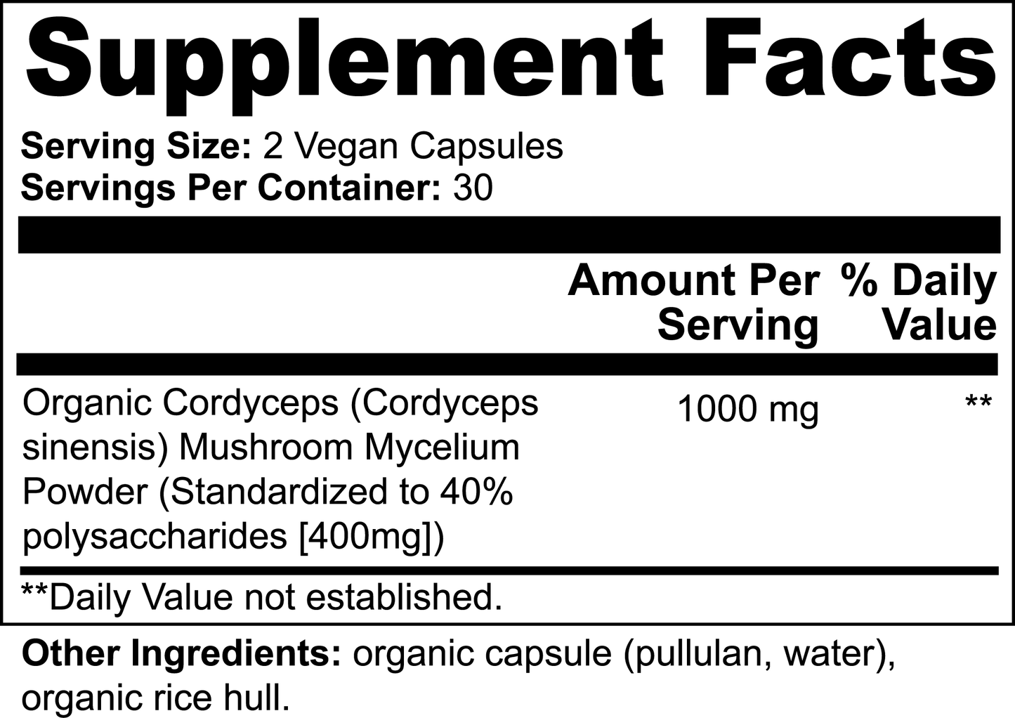 Cordyceps Mushroom Supplement